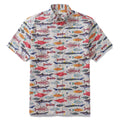 Yiume Fishing Shirt Hawaiian Shirt For Men 100% Cotton Button-down Short Sleeve Aloha Shirt Childhood Doodles
