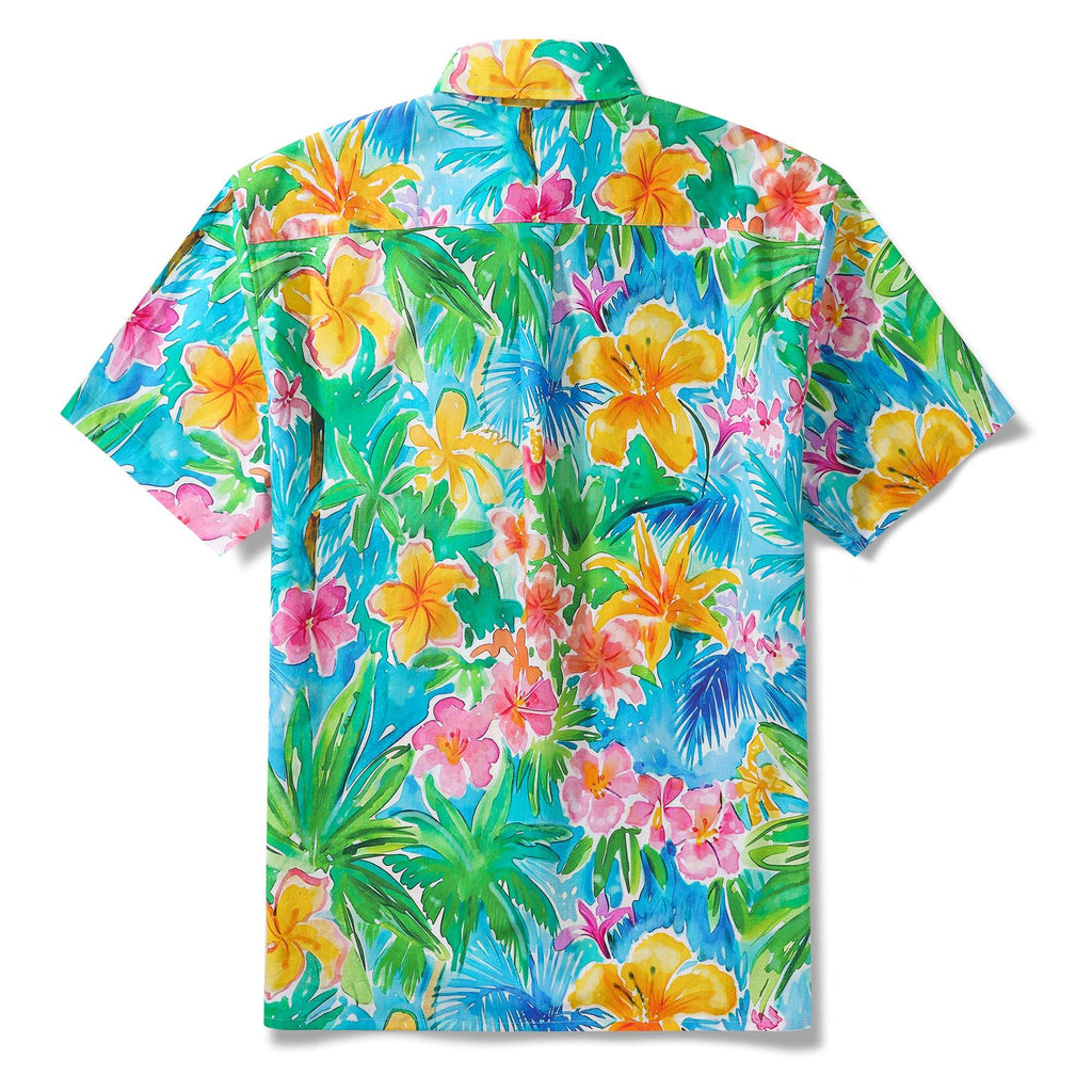 Vacation Hawaiian Shirt 100% Cotton Men's Colorful Short Sleeve Button-down Aloha Shirt Get Ready For Vacation