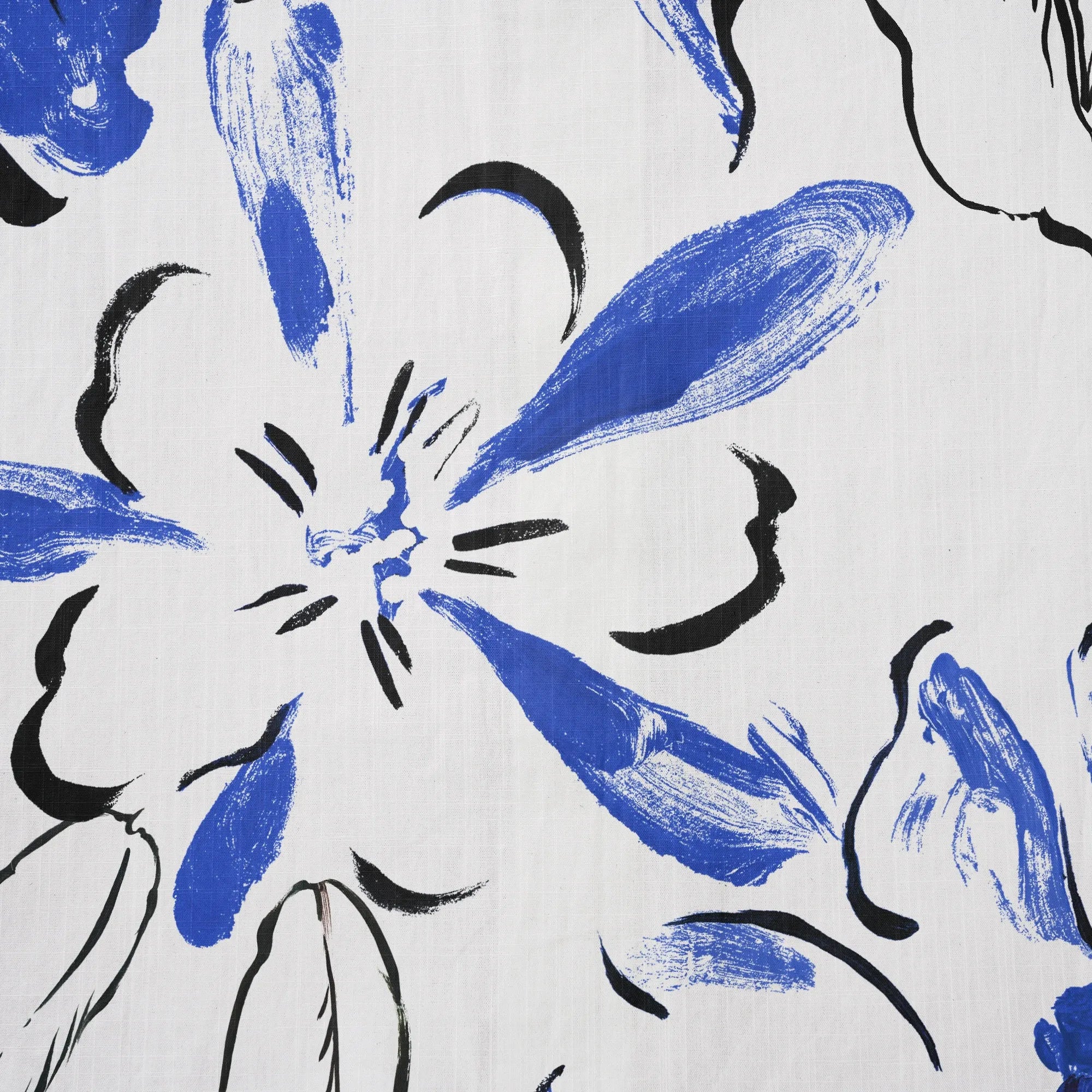 LeosWare® Men's Hawaiian Shirt Short Sleeve Button-up 100% Cotton Blue Aloha Indigo Blossoms Brushstroke