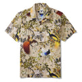 Men's Hawaiian Shirt Short Sleeve Camp Collar 100% Cotton Beige Aloha Shirt