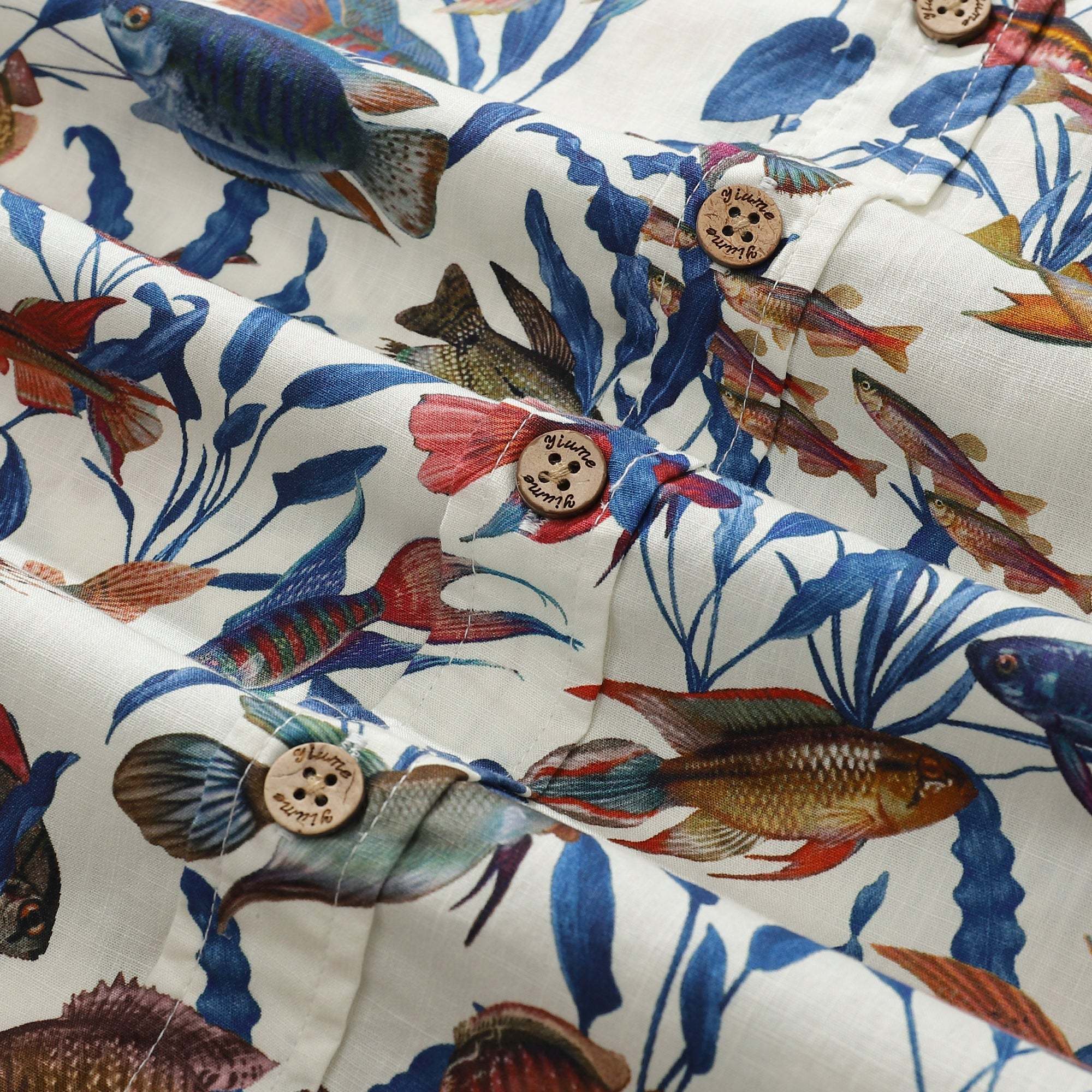 Men's Fish Shirt Button Down Tropical Hawaiian Shirts For Men Short Sleeve Aloha Shirt Nature Collector