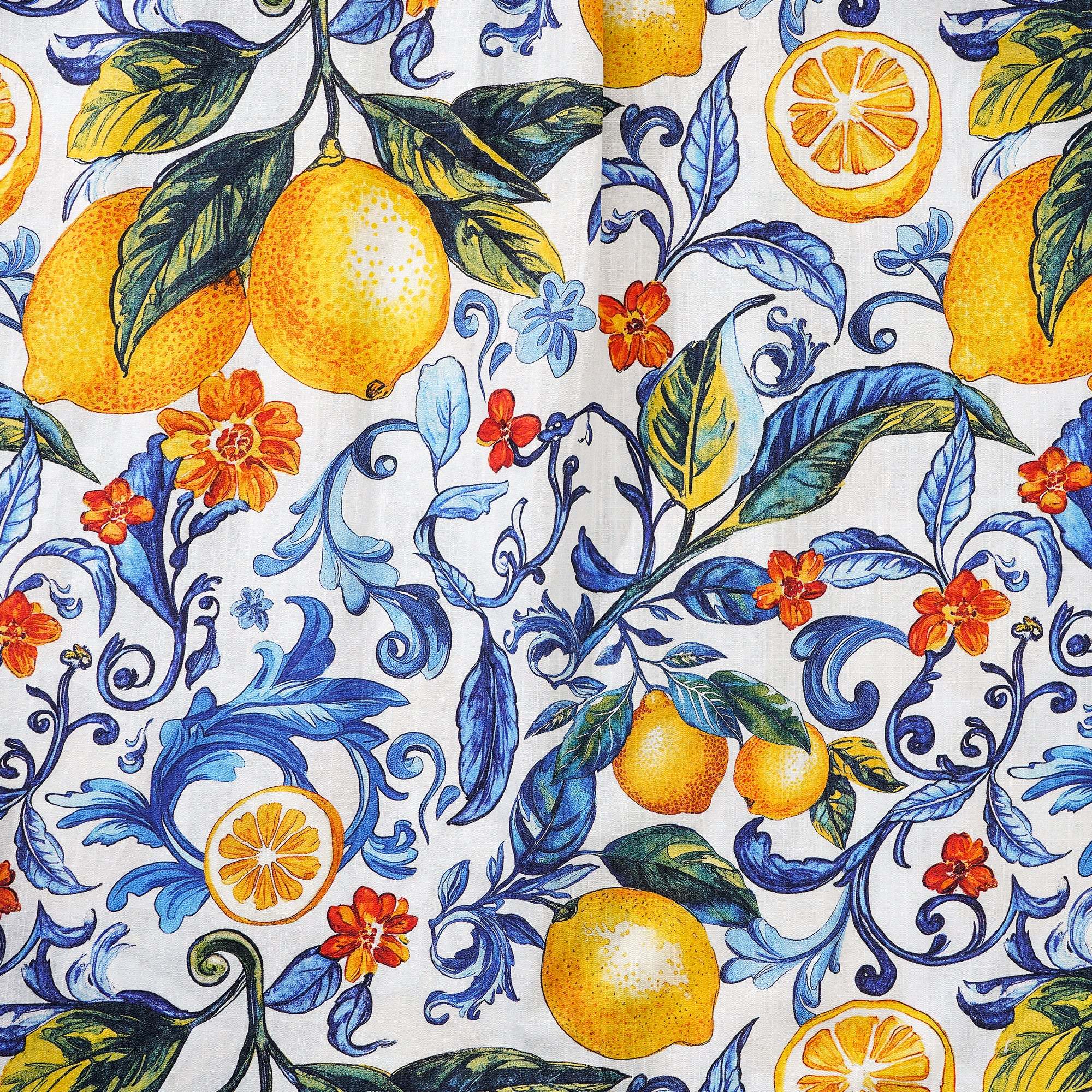 Men's Vintage Blue Hawaiian Shirt Sicily Lemon Shirt Short Sleeve Button-down Tropical Shirt
