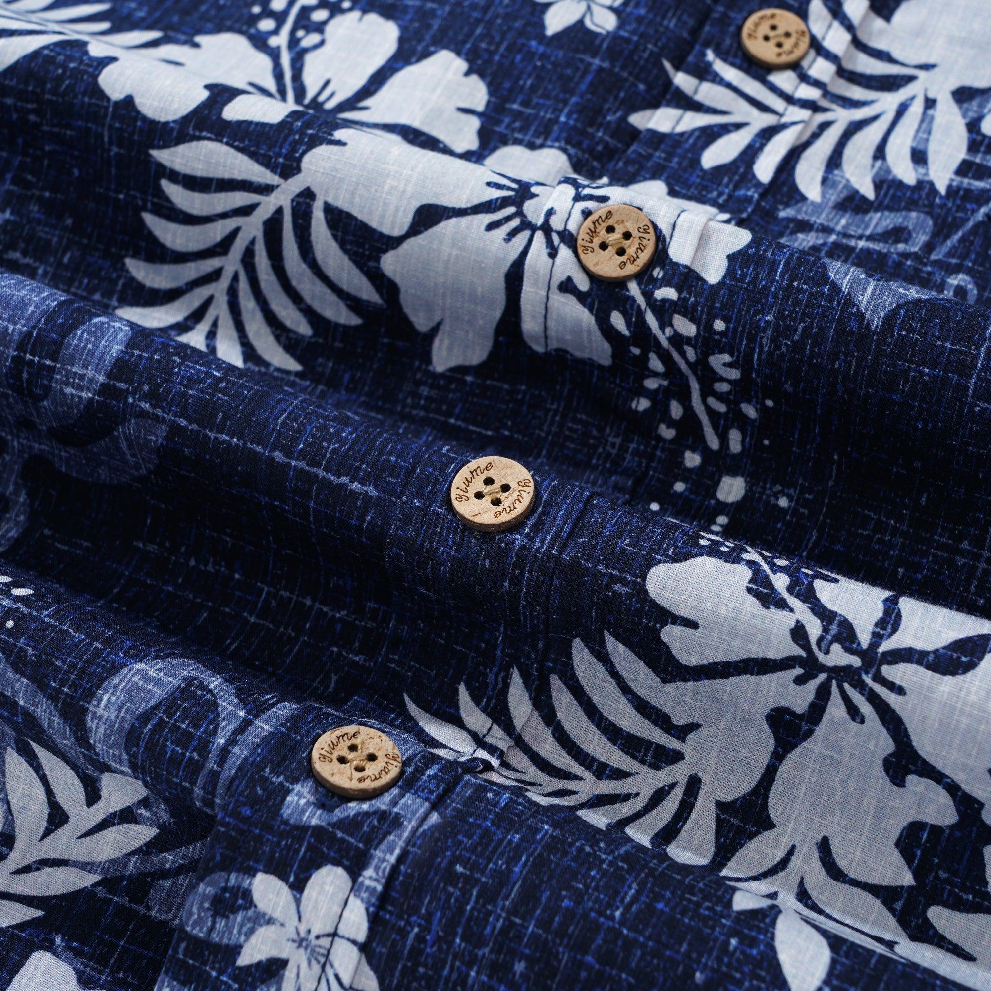 Yiume Tropical Hawaiian Shirt For Men Breathable Shirt Blue Short Sleeve Button-down Shirt