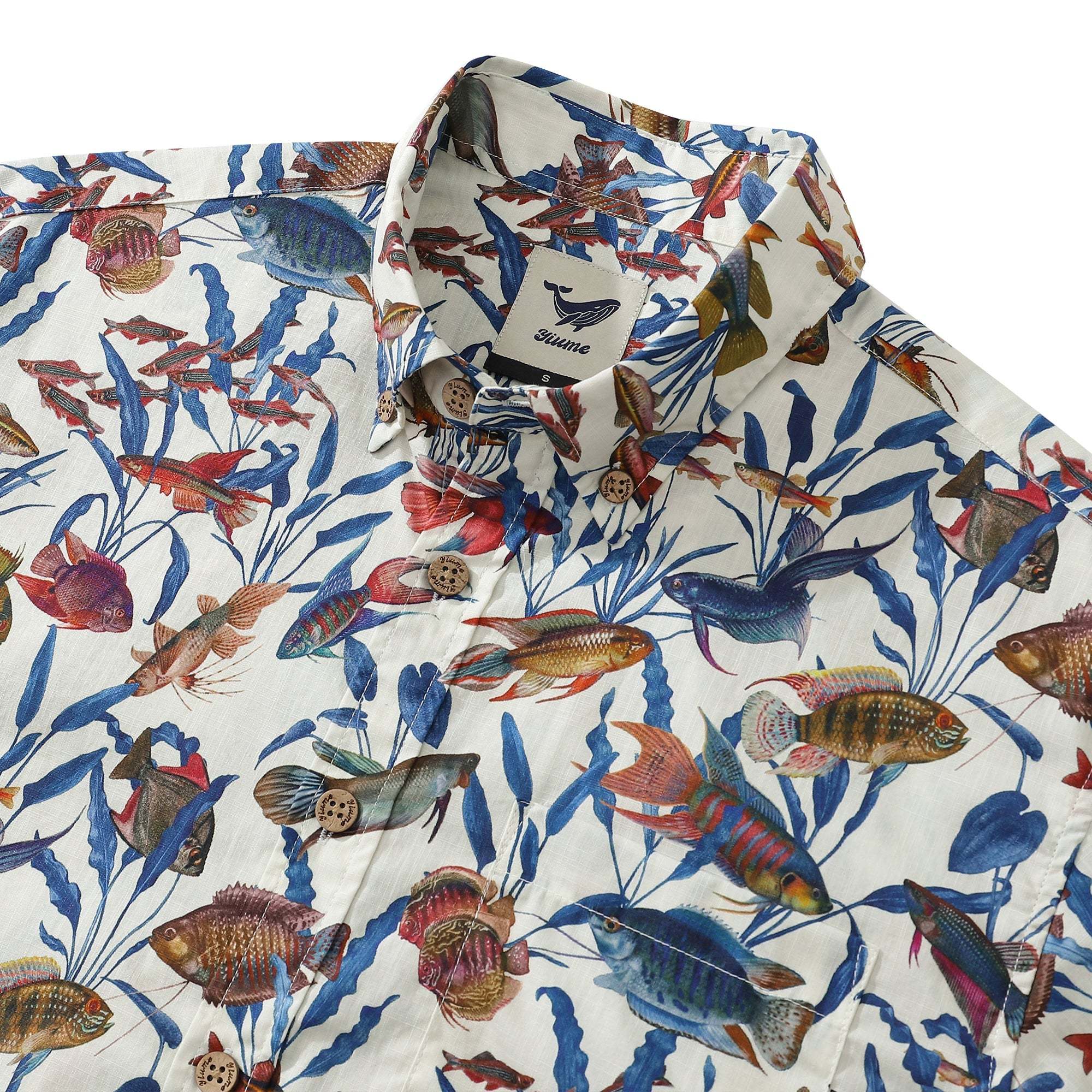 Men's Fish Shirt Button Down Tropical Hawaiian Shirts For Men Short Sleeve Aloha Shirt Nature Collector