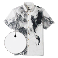 Men's Hawaiian Shirt Short Sleeve Button-down 100% Cotton Black Aloha Oriental Inkscape