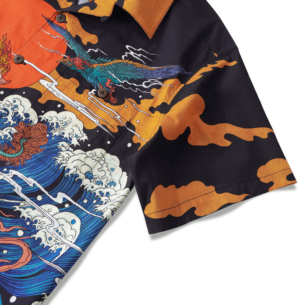 Japanese Ukiyo-e No. 5 By RLoN Hawaiian Shirt for Men Short Sleeve Camp Collar Shirt
