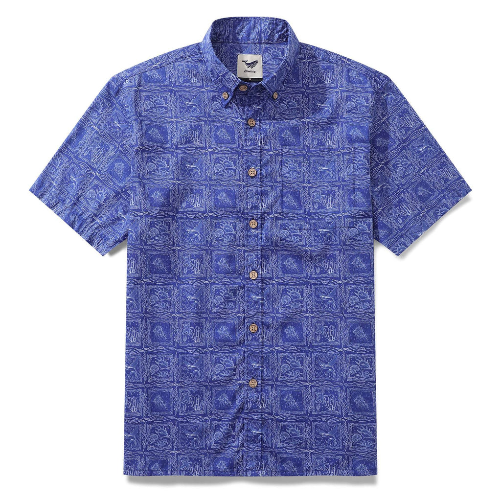 Yiume Casual Hawaiian Shirt Blue Stylish Shirt For Men Short Sleeve Button-down Shirt Affordable Shirt