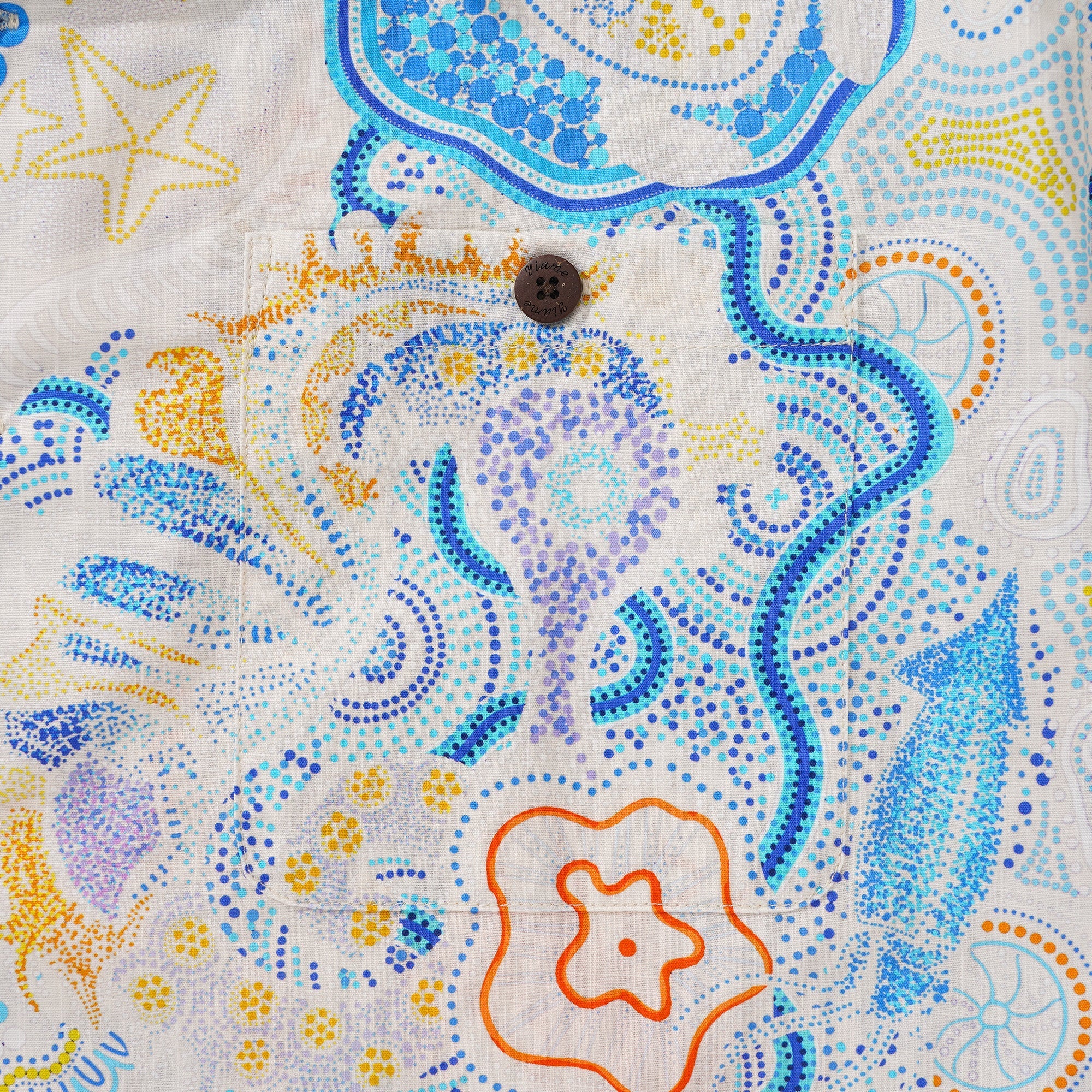 Men's Hawaiian Shirt Short Sleeve Camp Collar 100% Cotton Blue Aloha Sunny Summer Seas