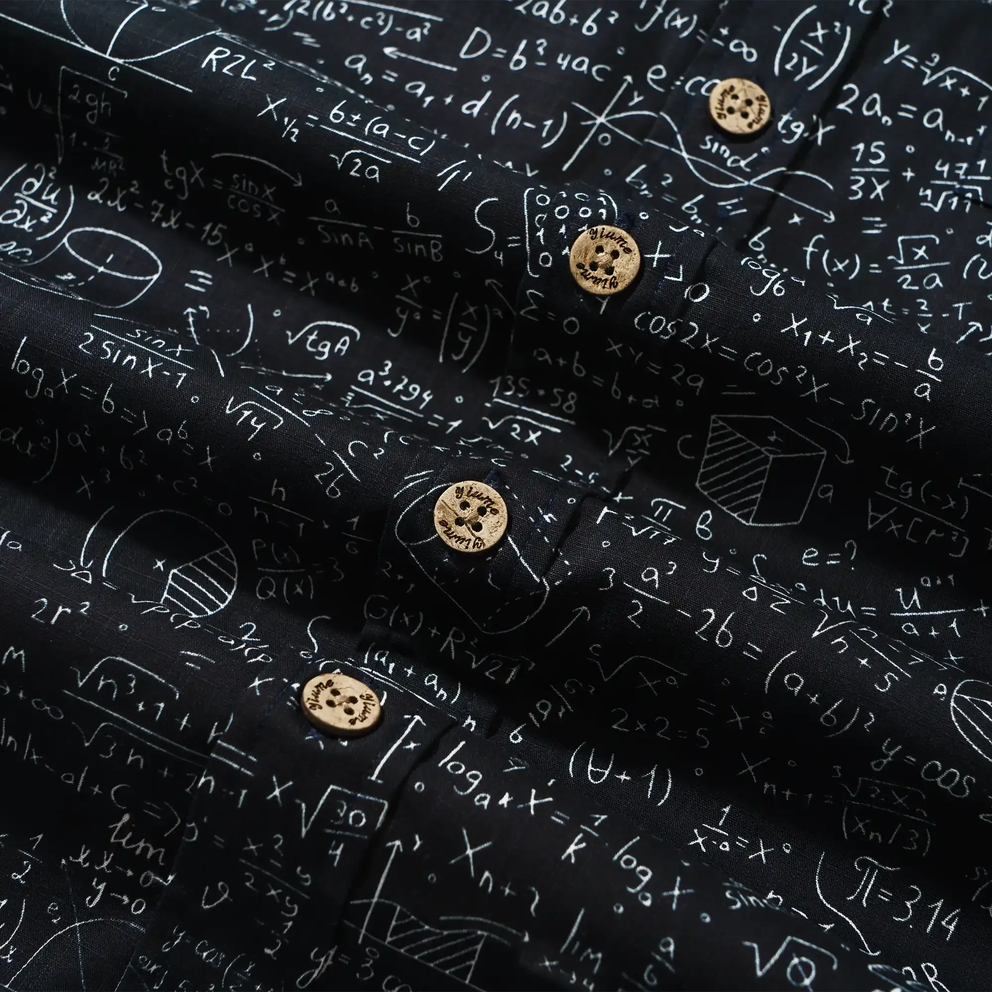 Geek Chic Men's Hawaiian Shirt Short Sleeve Button-down 100% Cotton Black Aloha The Problem Solver Math Formula Physics Equation Science Chalkboard