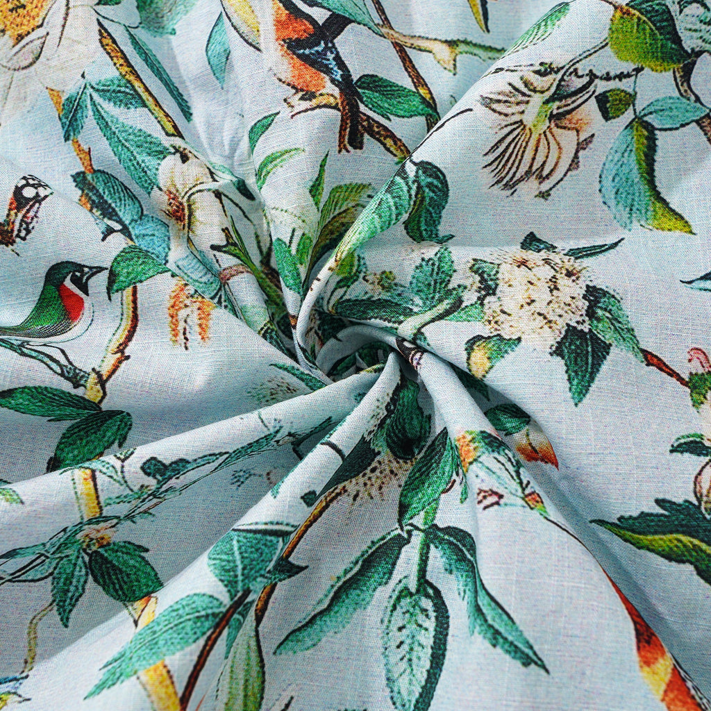 Men's Hawaiian Shirt Short Sleeve Button-down 100% Cotton Green Aloha Hawaiian Nature's Whisper