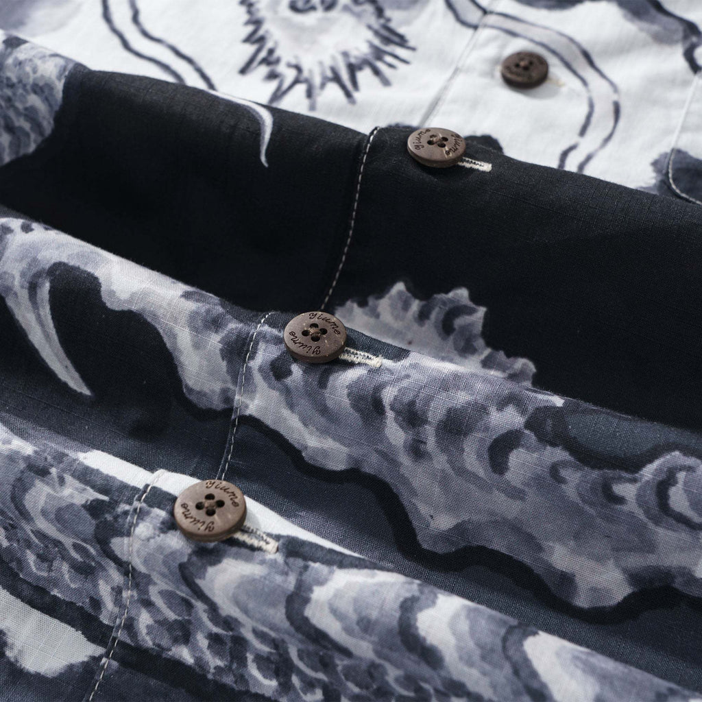 Dragon Riding the Clouds By Ayang 100% Cotton Men's Aloha Hawaiian Short Sleeve Camp Collar Shirt