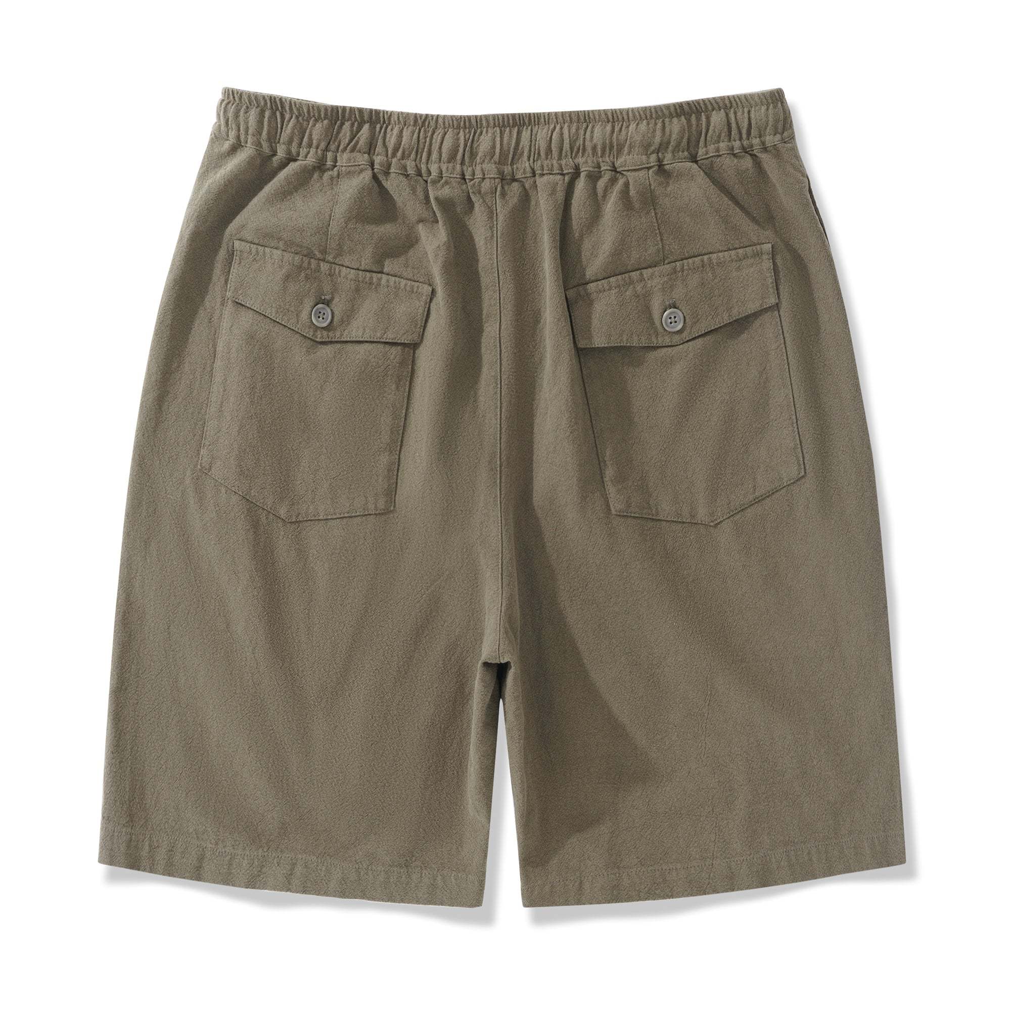 Mens Linen Shorts Mid-Rise Straight Bermuda 8-10 Inch 5-Pocket Shorts