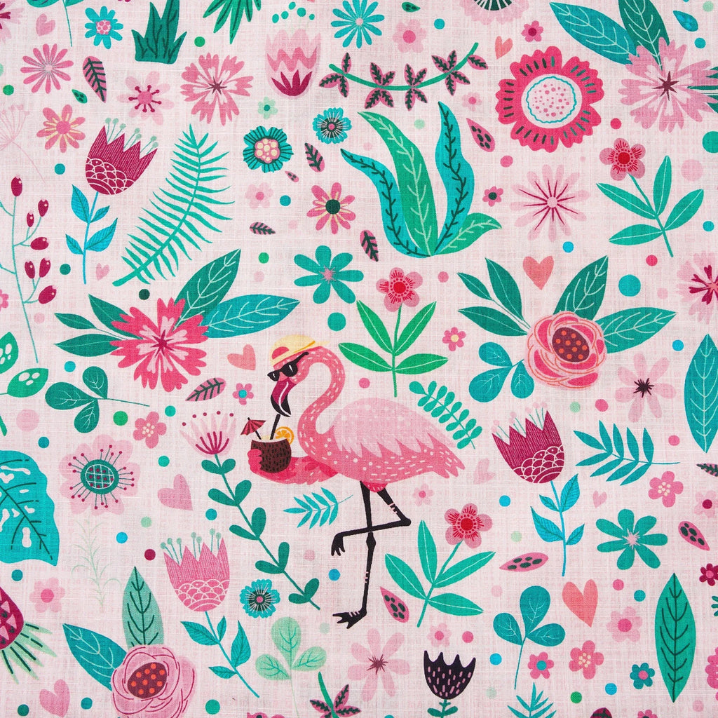 Men's Hawaiian Shirt Short Sleeve Button-down 100% Cotton Aloha Flamingo Petal Escape Flamingo
