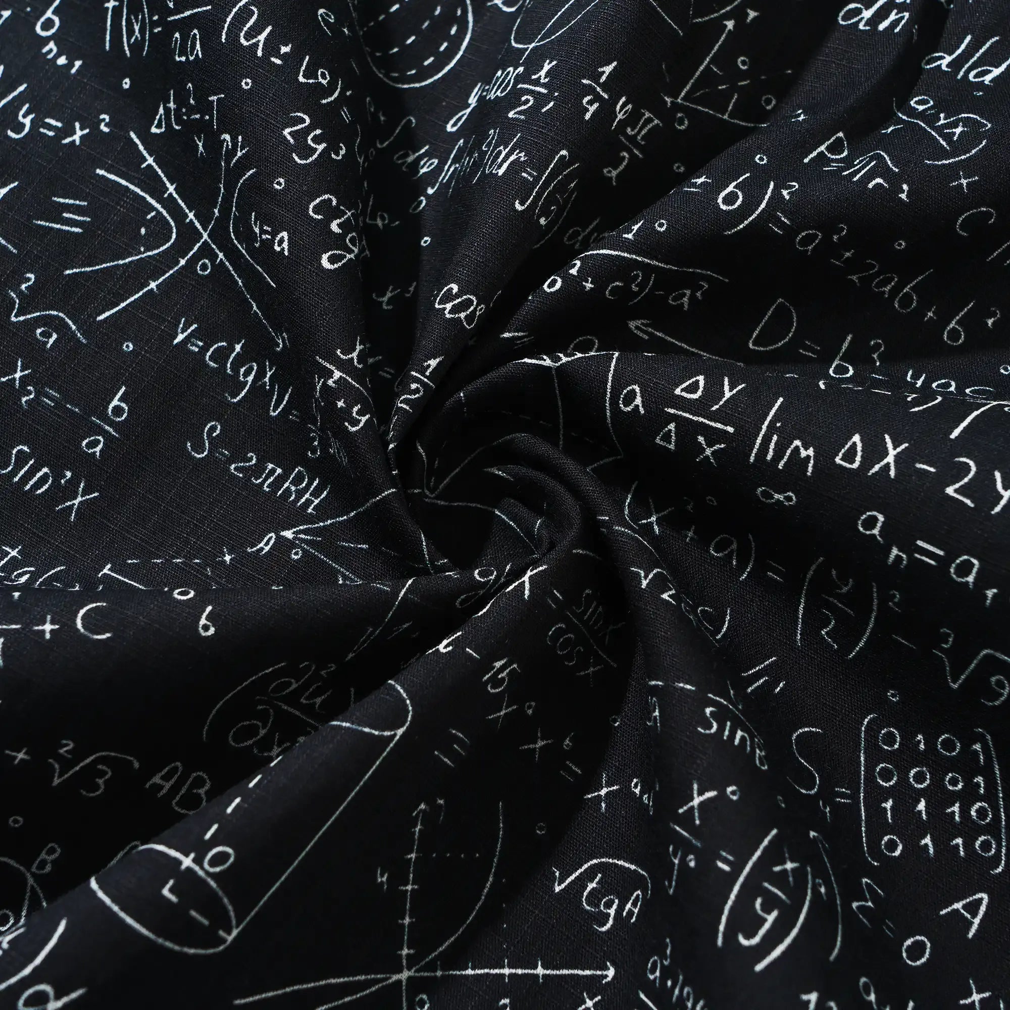 Geek Chic Men's Hawaiian Shirt Short Sleeve Button-down 100% Cotton Black Aloha The Problem Solver Math Formula Physics Equation Science Chalkboard