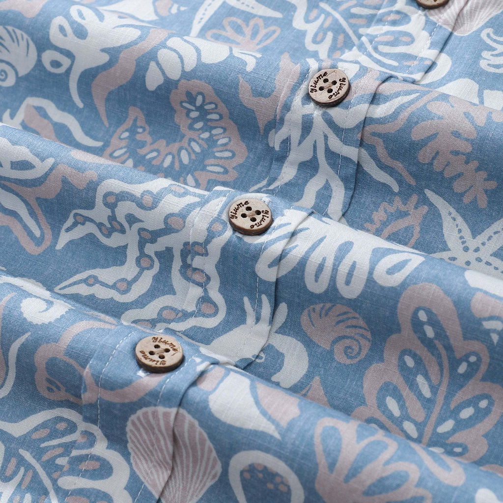 Men's Marine Life Shirt  Button-down 100% Cotton Blue Shirt Hawaiian Shirt Aloha Ocean-themed Silhouettes