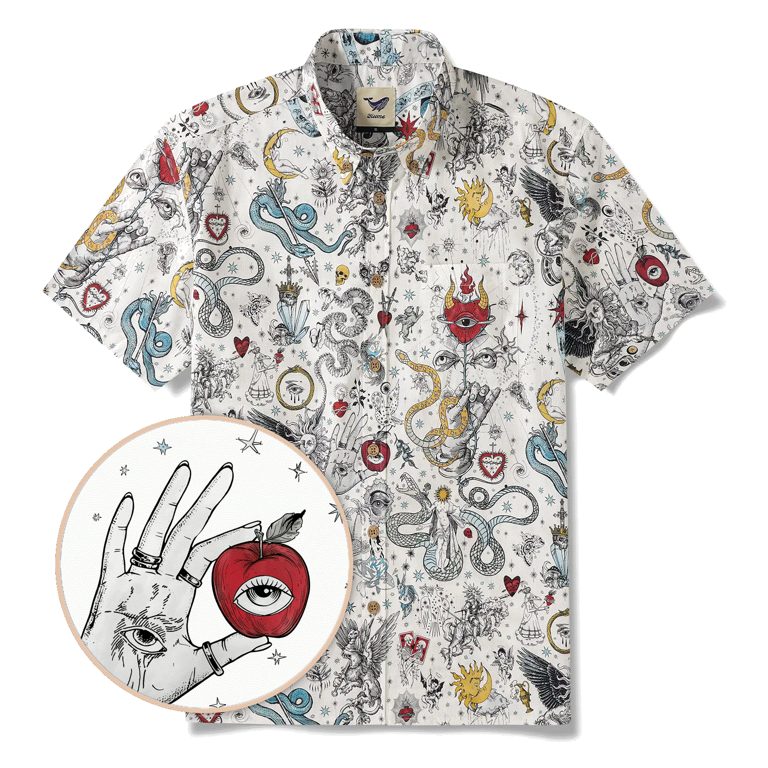 Valentine's Day Gift Men's Hawaiian Shirt Short Sleeve Button-down 100% Cotton White Aloha The Gentle Embrace Of Paradise Unburned