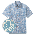 Men's Marine Life Shirt  Button-down 100% Cotton Blue Shirt Hawaiian Shirt Aloha Ocean-themed Silhouettes