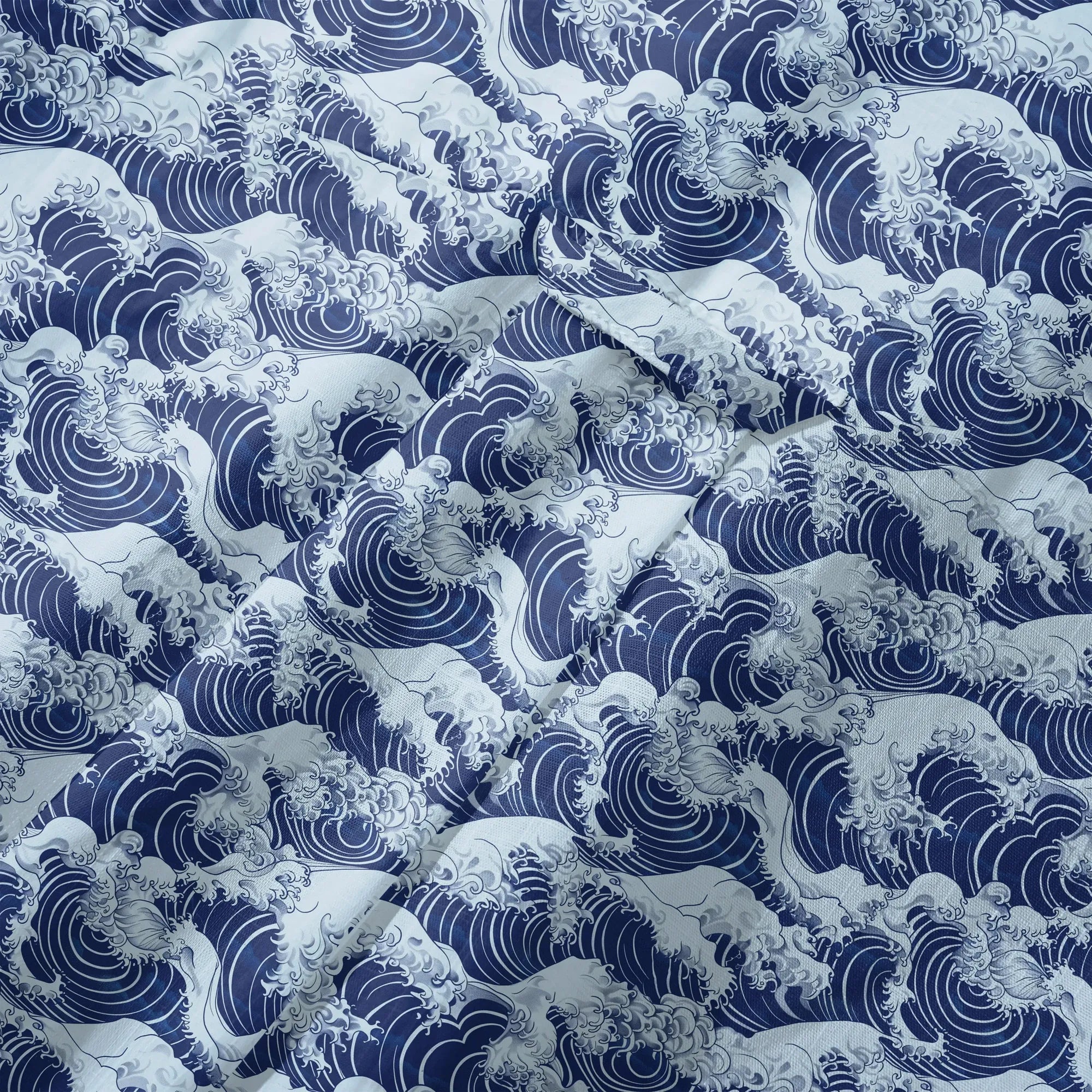 LeosWare® Men's Hawaiian Shirt Short Sleeve Button-up 100% Cotton Blue Aloha Blue Wave World