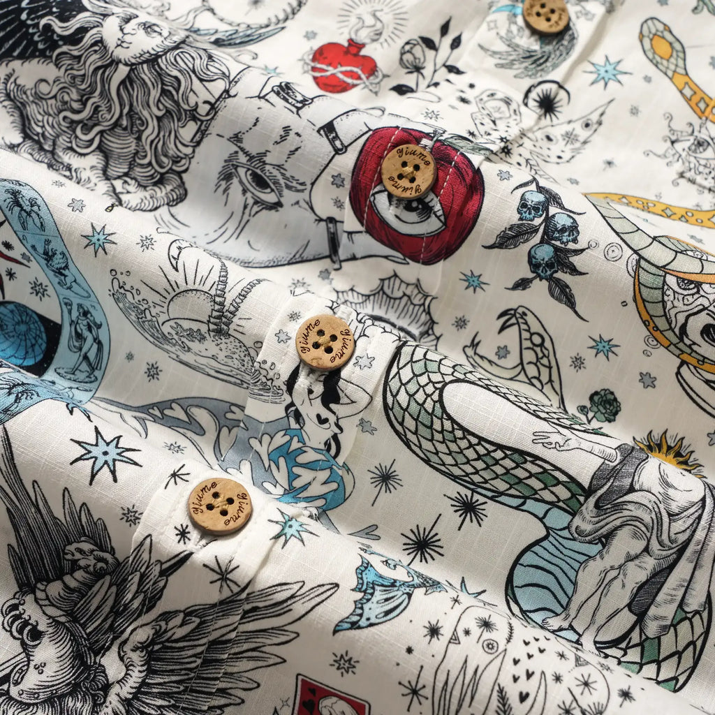 Valentine's Day Gift Men's Hawaiian Shirt Short Sleeve Button-down 100% Cotton White Aloha The Gentle Embrace Of Paradise Unburned