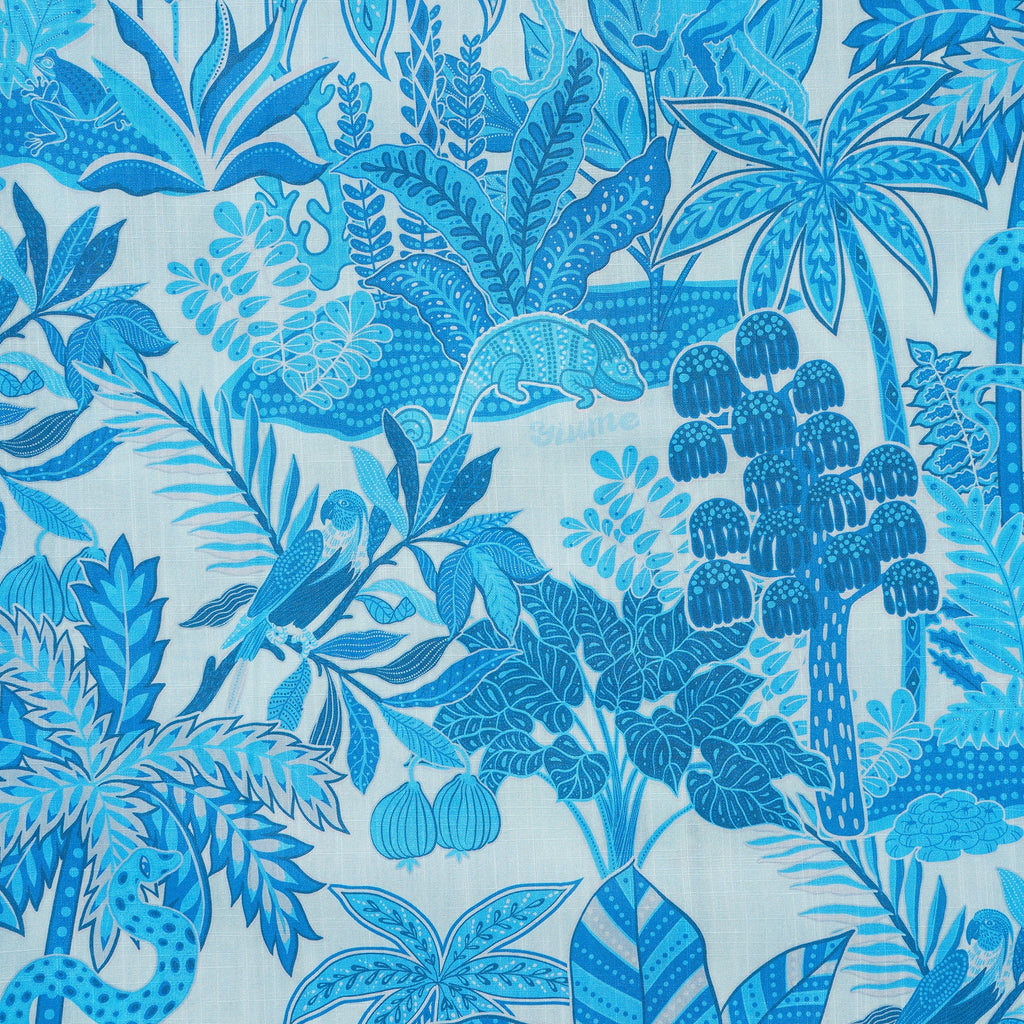 Men's Blue Hawaiian Shirt Tropical Shirt Short Sleeve Button-down 100% Cotton Blue Aloha Jungle Paradise
