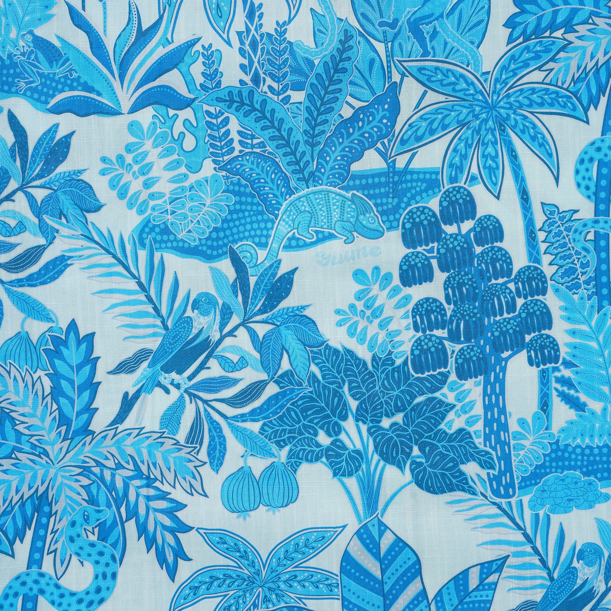 Men's Blue Hawaiian Shirt Tropical Shirt Short Sleeve Button-down 100% Cotton Blue Aloha Jungle Paradise